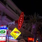 Ensemble d'enseignes sur poteau, carotte de tabac lumineuse leds et animée.